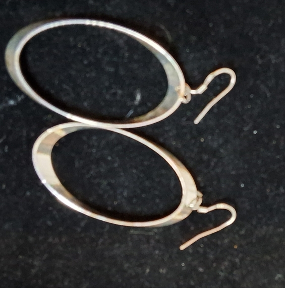 Vintage sterling oblong illusion earrings - Picture 7 of 8
